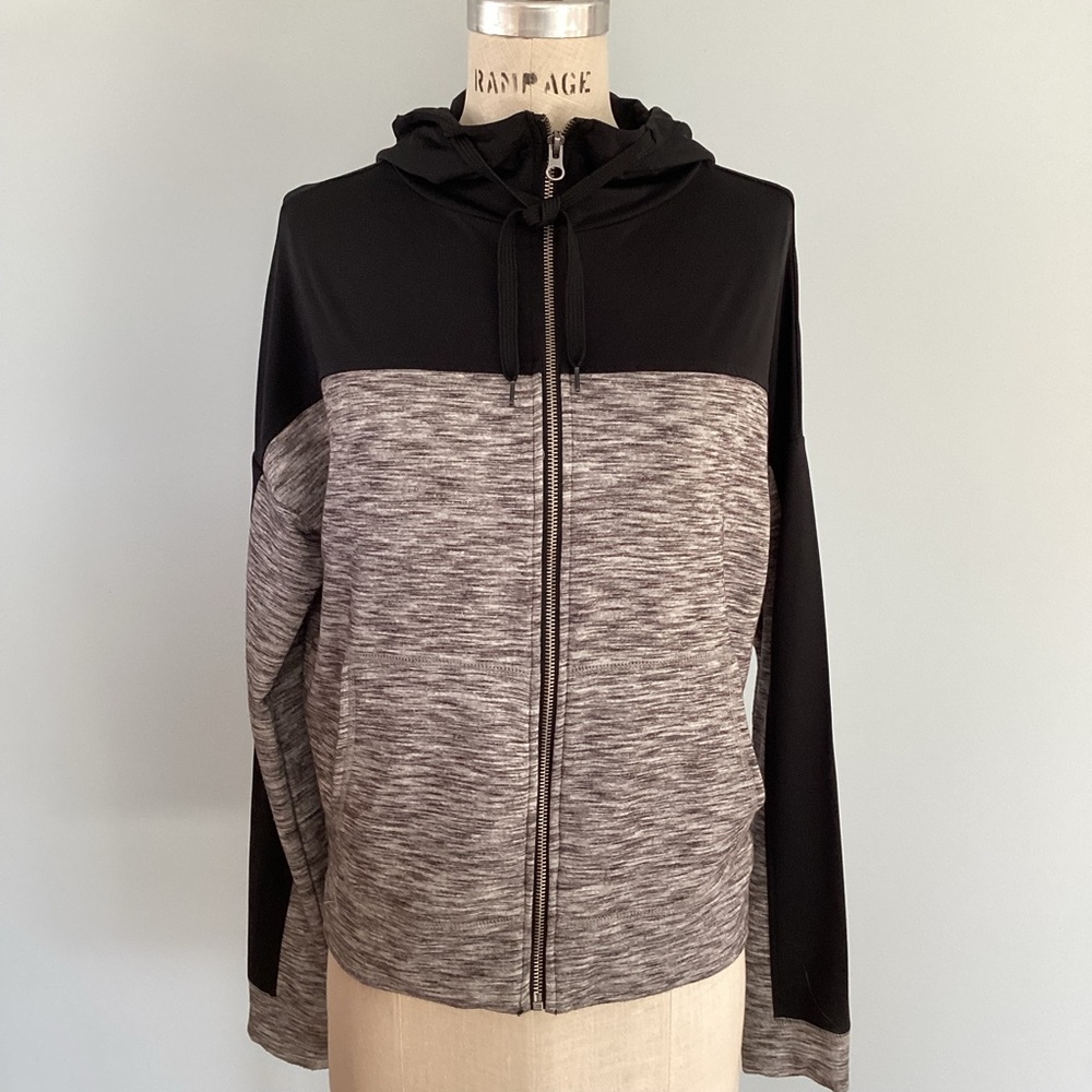 Aeropostle Live Love  Dream Black and Gray Zip Up Hoodie Size Medium
